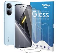 Natbok 2 Pack Tempered Glass for Xiaomi Poco X8 Pro Max 5G Screen Protector, 9H Hardness,Ultra Resistant,Anti-Fingerprints,No Bubbles,HD-Clear,Full Coverage Phone Film [Easy Install]