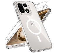 Natbok Clear Magnetic Case for OnePlus 15 5G with 2 Pack Screen Protectors, Compatible with Magsafe, Shockproof Thin Camera Lens Protective One Plus 15 Phone Case Cover, Clear