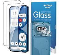 Natbok For Nothing Phone 4a 5G Screen Protector, 2 Tempered Glass with 2 Camera Lens Protector, 9H Hardness Anti-Fingerprints No Bubbles HD-Clear Phone Film for Nothing Phone 4a