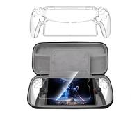 Natbok Premium Carring Case for Sony PlayStation Portal,Travel Storage Case for PS5 Handheld Game Consoles, Shockproof,Anti-Collision Black Handbag + PlayStation Portal Clear Case + Screen Protector
