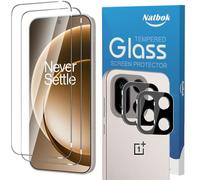 Natbok Tempered Glass for OnePlus 15 5G Screen Protector & Camera Lens Protector, 9H Hardness Anti-Fingerprints No Bubbles HD-Clear Case Friendly Phone Film for One Plus 15