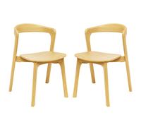 natchez natural oak outdoor wooden stacking side chairs in pair