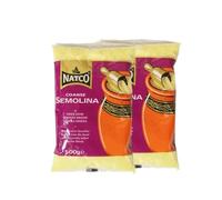 Natco-'s Semolina Coarse 500g Rava Suji Durum Wheat for Authentic Indian Sweets, Idli, Upma and Baking Pack of 2