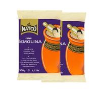 Natco-'s Semolina Fine 1.5Kg Milled Durum Wheat Flour for Desserts, Pasta, and Baking Pack of 2