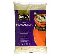 Natco Semolina Fine Baking Cornflour sifted from The Finest Quality Freshly Milled Durum Wheat for Puddings, Pasta and Many Indian Dishes - 1.5kg Bag