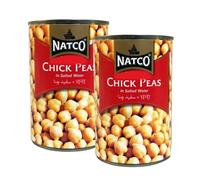 Natco's White Chickpeas in Salted Water 794g Ready to Eat Canned Chickpeas for Salads and Curries Product from India Pack of 2