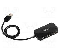 Natec USB Hub Locust - 4-Port USB 2.0 - Black