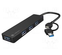 NATEC MAYFLY USB-C 3.0 HUB 4 PORTS + USB-A ADAPTER