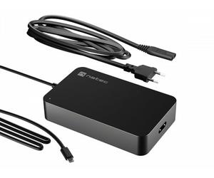 Natec NZU-2035 Multi-coloured USB-C Power Adapter, 90W, 5V, 4.5A, Compatible with USB-C Enabled Devices, EU Type C Plug