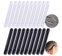 NATEE 20 x Non-Slip Silicone Eyeglass Frame with Flexible and Comfortable Ear Hooks, 10 Transparent + 10 Black