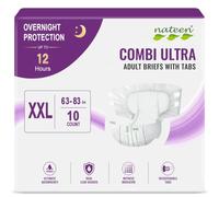 Nateen Combi Ultra Adult Diapers with Tabs for Men & Women,Ultimate Absorbency Incontinence Briefs,Overnight Protection Disposable Bariatric Adult Underwear for Heavy Leaks (XX-Large, 10Count)