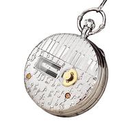 NATEFEMIN Railway Steam Train Pocket Watch with Chain, with Music Box on The Back, Musical Movement Pocket for Fun
