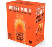 Nate's Honey Minis - Single-Serve 100% Pure, Raw & Unfiltered Honey - 0.49oz Packets, 20ct Box