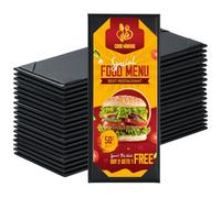 NATGAI 20 Pack 1 View Menu Covers 4.25" x 11", PU Leather Menu Cover Menu Holders, Waterproof Double View Restaurant Menu Covers, Fit for Restaurant Bar Cafe Hotel Wine List