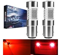 NATGIC 1157 BAY15D 2057 2357 7528 LED Bulbs Red 21 - EX 2835 SMD Chipsets with Lens Projector for Brake Stop Tail Backup Reverse Lights, 10-16V 10.5W (2-Pack)