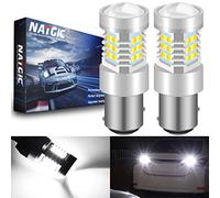 NATGIC 1157 BAY15D 2057 2357 7528 LED Bulbs Xenon White 21 - EX 2835 SMD Chipsets with Lens Projector for Brake Tail Backup Reverse Lights, 10-16V 10.5W (2-Pack)