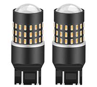 NATGIC 7443 7444NA 7440 7440NA LED Bulbs Extremely Bright 3014SMD 54-EX Chipsets with Lens Projector for Turn Signal Lights, Tail Backup Reverse Lights,Amber 12-24V(2-Pack)