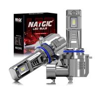 NATGIC 9012/HIR2 LED Headlight Bulb, Fanless HIR2 Led Bulb 16000LM 80W ,1:1 Size 300% Brightness 6000K White Lights Conversion Kit, Plug and Play, 9012 Bulbs For Fog Light/Low Beam,Pack of 2