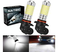 NATGIC H10 9140 9145 LED Fog Light Bulbs Xenon White 3000LM 3014 SMD 144-EX Chipsets with Lens Projector for Auto Exterior Fog Lamp Fog Light, 12-24V (2-Pack)