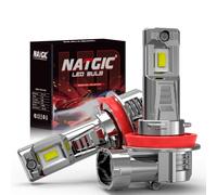 NATGIC H11 LED Headlight Bulb, Fanless H8/H9/H11 Led Bulb 16000LM 80W ，1:1 Size 300% Brightness 6000K White Lights Conversion Kit, Plug and Play, H8 Bulbs For Fog Lights/Low Beam,Pack of 2