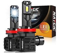 NATGIC H11 LED Headlight Bulb, Newest H8 LED Bulb with Fan 500% Brightness 20000LM 100W 6500K Xenon White H9 High Beam LED Headlights Conversion Kit for Car Halogen Lamp Replacement Kit (Pack of 2)