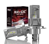 NATGIC H4 LED Headlight Bulb,Integrate Far And Near Function,Fanless H4 Led Bulb 16000LM 80W,1:1 Size 6000K White Light Conversion Kit, HB2 / 9003 Halogen Replacement Bulbs, Plug-A-Play, 2-Pack