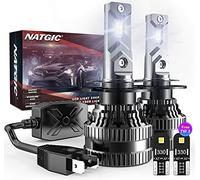NATGIC H7 LED Headlight Bulbs with 2 Pcs T10 LED Bulbs, 300% Brightness H7 LED BulbsConversion Kit with Upgraded EMC Intelligent Driver, 70W 12000LM Xenon White 6500K (Total 4 Bulbs)