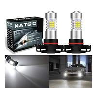NATGIC PSX24W 2504 LED Fog Light Bulbs Xenon White 21 - EX 2835 SMD Chipsets with Lens Projector for Replacement LED Fog Light Daytime Running Lights, 10-16V 10.5W (2-Pack)