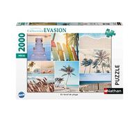 Nathan 87310 2000 Piece Puzzle by the Beach for Adults and Children from 14 Years Perfect Recessed Escape Collection