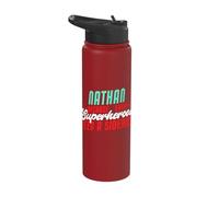 Nathan Because Even Superheroes Need A Sidekick Funny Nathan Stainless Steel Insulated Water Bottle