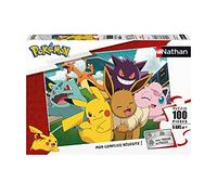 Nathan - Children's jigsaw puzzle - 100 pieces - Pikachu and the Pokémon - Girl or boy from 6 years old puzzle - Thick and durable cardboard - Animated - 86774
