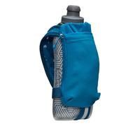 Nathan Insulated Handheld Flask 18oz - Double-Wall Insulation - Ergonomic Grip with Blast Valve Cap - Secure Pockets for Phone/Keys - Reflective - Ideal for Running, SpeedDraw 2, Deep Blue