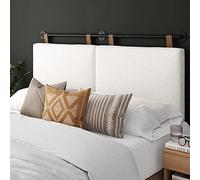 Nathan James Wall Mount Headboard, Metal Engineered Wood Fabric, White/Black, Full (97101)