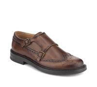 Nathan Leather Double Monk Shoes - Tan Size 9
