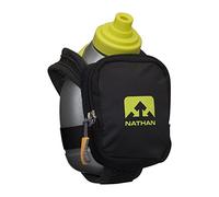 Nathan QuickShot Plus Handheld Hydration Flask - Water Bottle for Running with Holder Strap and Zippered Pouch (10oz / 300 ml)