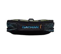 Nathan Running Belt Pinnacle Hydration Waistbelt/WaistPack. Includes Soft Flask, Storage, Zipper Pocket. for Running, Hiking Fanny Pack. No Bounce! (L/XL, Black/Blue)