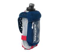 Nathan Running Handheld Quick Squeeze Water Bottle. No-Grip Adjustable Hand Strap. 12oz / 18oz / Insulated. Reflective Hydration Water Bottle.