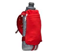 Nathan SpeedDraw 2 Insulated Handheld Running Water Bottle Flask 18oz - Double-Wall Insulation, Ergonomic Grip, Blast Valve Cap, Phone & Key Storage Pockets, Reflective Design