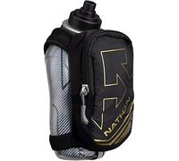 Nathan SpeedDraw Plus Insulated Flask, Handheld Running Water Bottle. Grip Free for Runners, Hiking etc. (Black/Metallic Gold)
