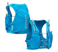 Nathan Unisex Hydration Vest - Lightweight, Quick-Fit Size Adjustment, Reflective, Includes Two 14oz Hydrapak Flasks, 4L Storage, Six Pockets for Running Essentials,Pinnacle Breeze, Electric Blue, XXL