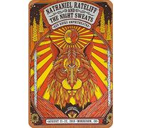Nathaniel Rateliff - 2019 poster Red Rocks Morrison, CO Retro Metal Tin Vintage Sign 12 X 8 Inch Wall Decor