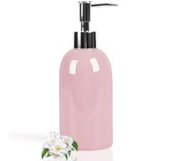 Natheeph 14OZ Ceramic Soap Dispenser Ceramic Soap Pump Dispenser Can Fill Liquid for Bathroom/Kitchen (Pink)