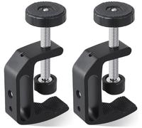 NathrBTV 2 Pcs Aluminum Alloy C Clamps Table Screw Clamp Universal for Wood Welding, Carpentry, Drawer Installation, Construction