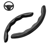 NathrBTV Car Steering Wheel Cover Universal 2 Pcs Carbon Fiber Anti-skid Segmented Steering Wheel Protector 38-40cm