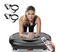 Natini Fitness Device with Vibration Plate for Full Body Workout, Vibration Platform and Lymphatic Drainage for Weight Loss, Home Sports School, Pilates Bar + Resistance Bands + Remote Control
