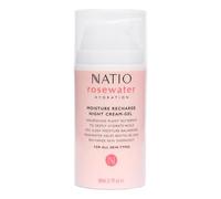 Natio Australia Rosewater Hydration Moisture Recharge Night Cream-Gel, 80 ml - Face Moisturiser with Shea Butter - Face Cream for All Skin Types