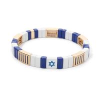 Nation Bracelet For Patriot Bracelet Handmade White And Blue Beaded Bangle For Women Boho