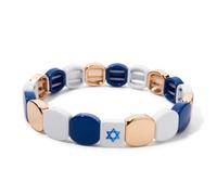 Nation Bracelet For Patriot Bracelet Handmade White And Blue Beaded Bangle For Women Boho