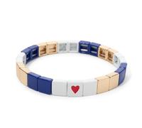 Nation Bracelet For Patriot Bracelet Handmade White And Blue Beaded Bangle For Women Boho