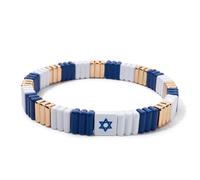 Nation Bracelet For Patriot Bracelet Handmade White And Blue Beaded Bangle For Women Boho